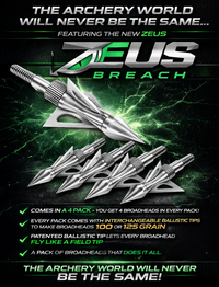 ZEUS BREACH BROADHEADS (4 PACK)-COMES WITH BOTH 100/125 GR TIPS