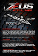ZEUS BROADHEADS 100GR OR 125GR (3 PACK)