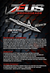 ZEUS BROADHEADS 100GR OR 125GR (3 PACK)