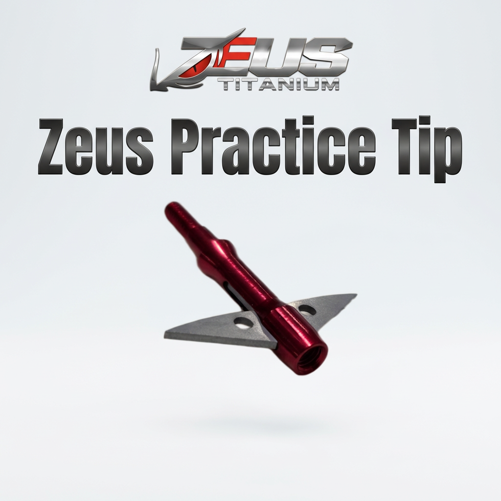 ZEUS TITANIUM  BROADHEADS (3 PACK) PLUS PRACTICE HEAD-COMES WITH BOTH 100/125 GR TIPS