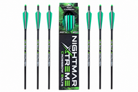 NIGHTMARE XTREME Crossbow Bolts Carbon Half Moon and Capture Nocks 6Pcs 20"