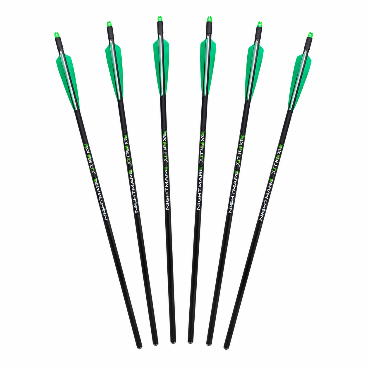 NIGHTMARE XTREME Crossbow Bolts Carbon Half Moon and Capture Nocks 6Pcs 20"